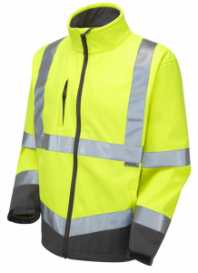 High Visibility Yellow Leo Buckland Interactive Softshell Jacket